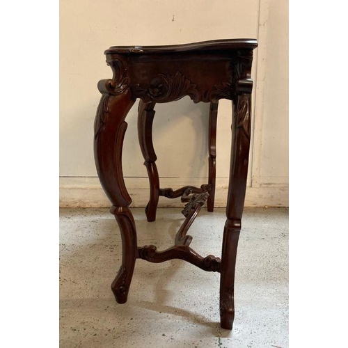 80 - A Louis Philippe style carved mahogany console table (H77cm W107cm D45cm)