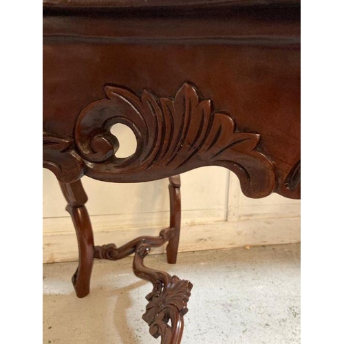 80 - A Louis Philippe style carved mahogany console table (H77cm W107cm D45cm)