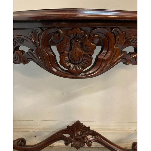 80 - A Louis Philippe style carved mahogany console table (H77cm W107cm D45cm)