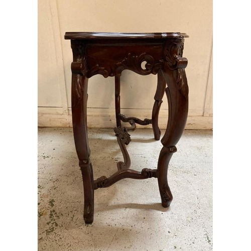 83 - A Louis Phillipe style carved mahogany console table (H77cm W107cm D45cm)