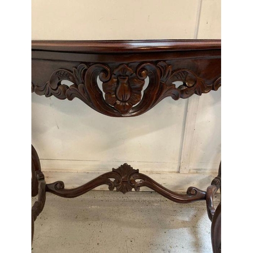 83 - A Louis Phillipe style carved mahogany console table (H77cm W107cm D45cm)