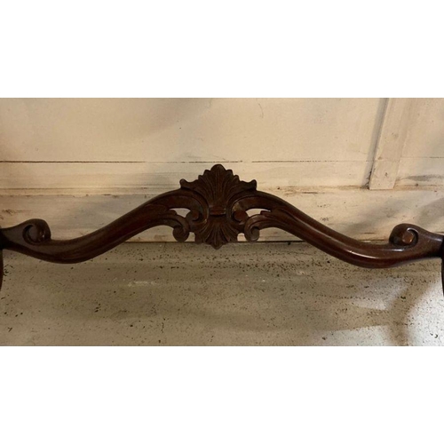 83 - A Louis Phillipe style carved mahogany console table (H77cm W107cm D45cm)