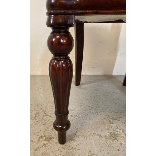 96 - A set of six mahogany balloon back chairs on turned legs