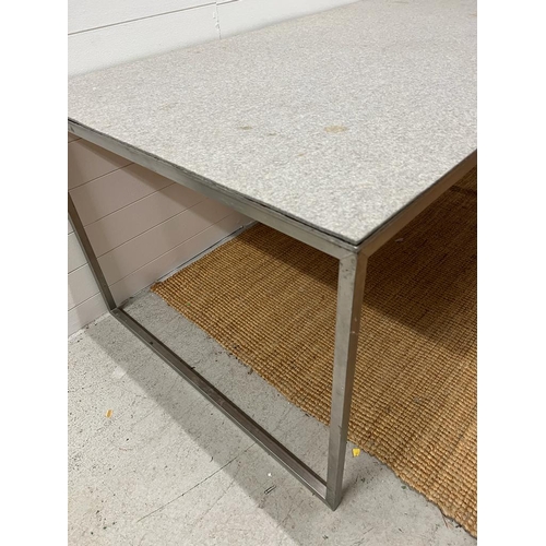 126 - A large chrome table with felt covered wooden top, designed by the architect Wells Mackereth Archite... 