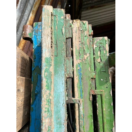 101 - Four oak studded reclaimed doors, possibly 17th century (H206cm W77cm D9cm)