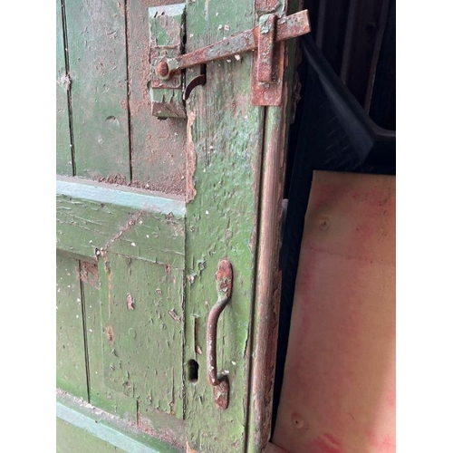 101 - Four oak studded reclaimed doors, possibly 17th century (H206cm W77cm D9cm)