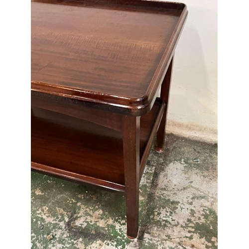 114 - A two tier mahogany side table (H64cm W77cm D50cm)