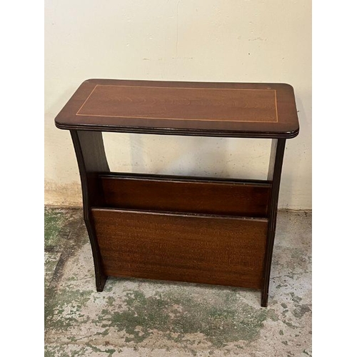 117 - A mahogany inlaid newspaper rack