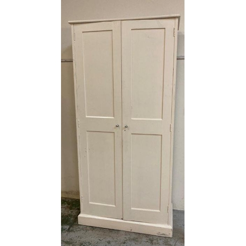 126 - A white painted two door six shelf kitchen unit (H199cm W93cm D41cm)