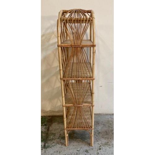 129 - A Mid Century four shelf bamboo shelving unit