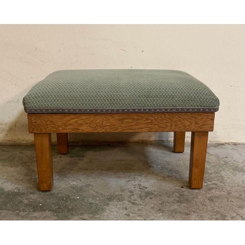 132 - A Mid Century green upholstered foot stool with storage