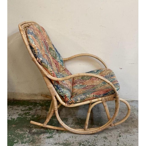 136 - A Mid Century vintage bamboo rocking chair