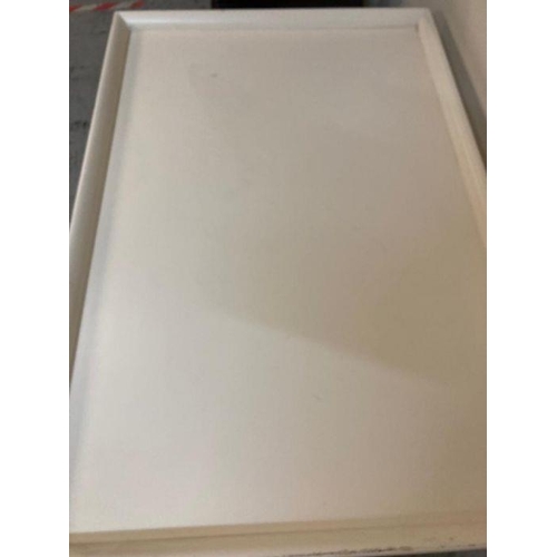 155 - A large white painted coffee table with shelf under