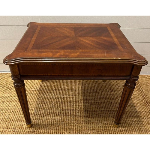 175 - A regency style side table on fluted legs and drawer (H56cm W67cm D58cm)