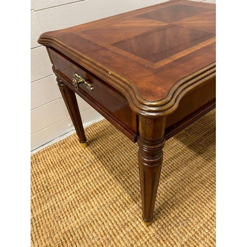 175 - A regency style side table on fluted legs and drawer (H56cm W67cm D58cm)