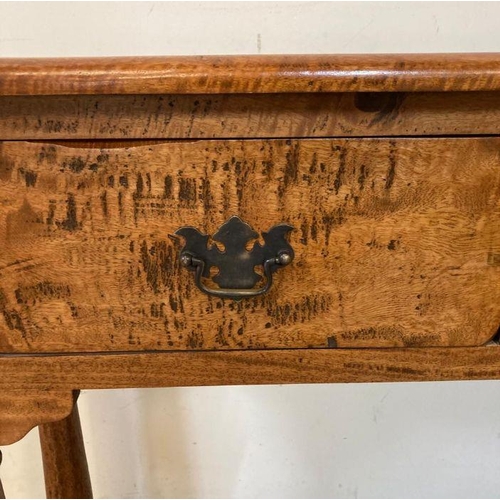 206 - A vintage style yew two drawer console table (H81cm W100cm D30cm)