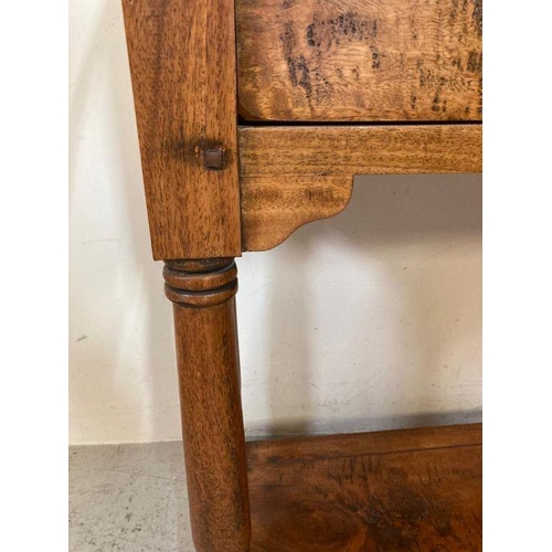 206 - A vintage style yew two drawer console table (H81cm W100cm D30cm)