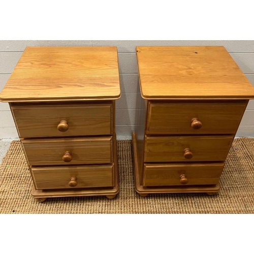 213 - A pair of pine bedsides (H65cm W42cm D38cm)