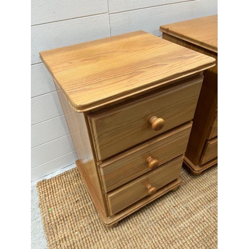 213 - A pair of pine bedsides (H65cm W42cm D38cm)