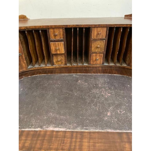 219 - An Edwardian carlton house desk with brown leather top