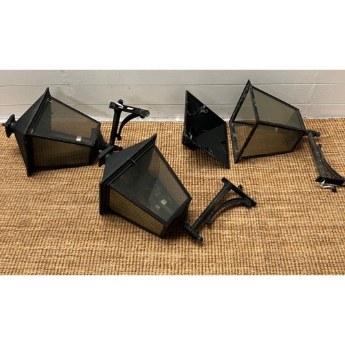 236 - Three outside wall lanterns (H56cm)