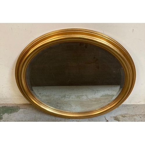 257 - A wooden gold painted hall mirror 72cm x 62cm