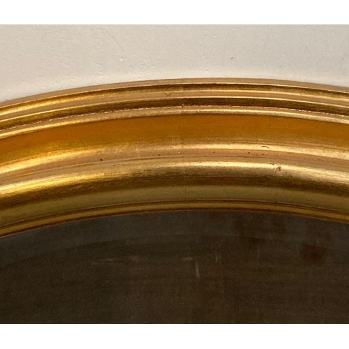 257 - A wooden gold painted hall mirror 72cm x 62cm