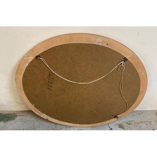 257 - A wooden gold painted hall mirror 72cm x 62cm