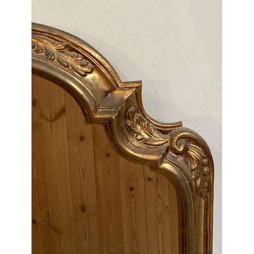 258 - A French style wooden framed and gold painted hall mirror