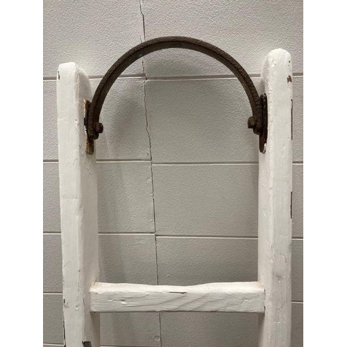 280 - A white painted distressed vintage ladder