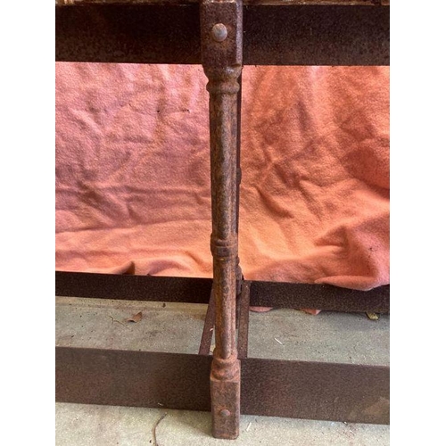 281 - A reclaimed  long cast iron French garden plant stand length 345 depth 35 height 74