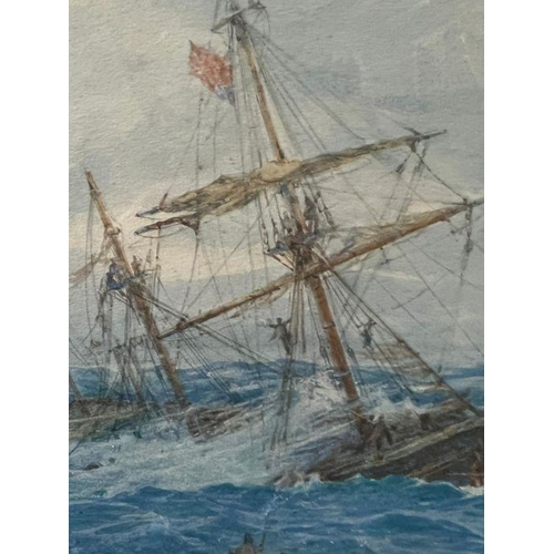 306 - Henry Branston Freer (1876-1947) maritime watercolour 'Rescued' (33cm x 21cm)