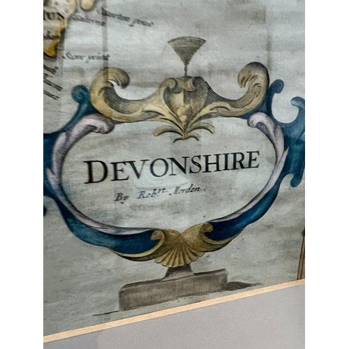 321 - A framed map of Devonshire By Robert Marden