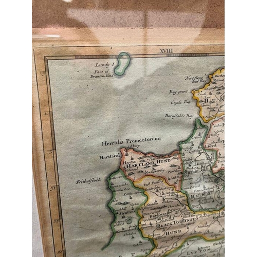 321 - A framed map of Devonshire By Robert Marden