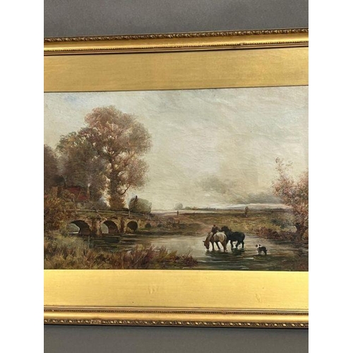 326 - Two framed oil painting of country scenes signed bottom H Newey 1905