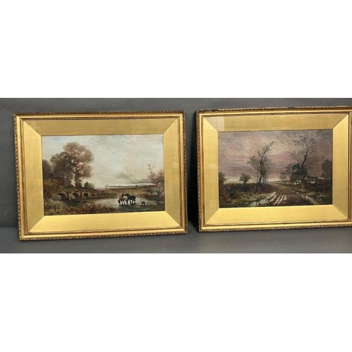 326 - Two framed oil painting of country scenes signed bottom H Newey 1905