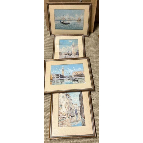 330 - A set of four watercolours of Venetian views, attributed to F Silvani 1823-1899