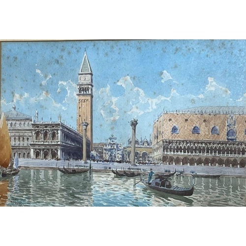 330 - A set of four watercolours of Venetian views, attributed to F Silvani 1823-1899