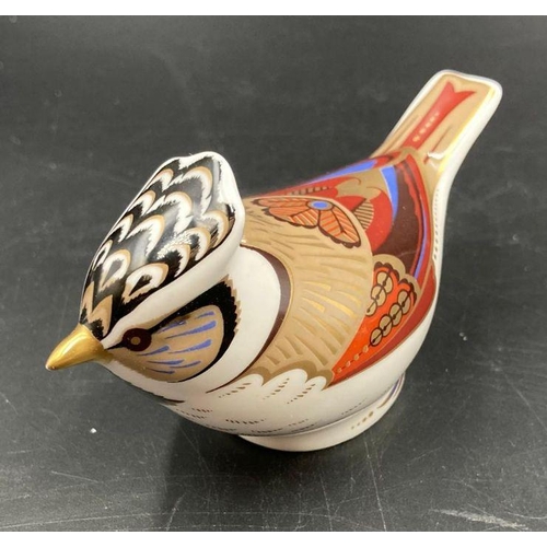 353 - Two boxed Royal Crown Derby paperweights, Duckling and a bird, both with gold stoppers