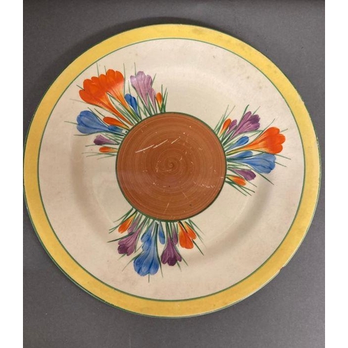 368 - A Clarice Cliff crocus bowl and plate