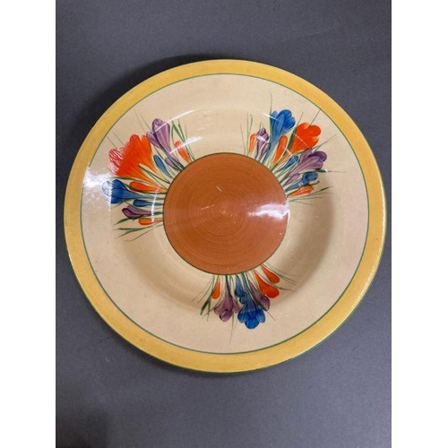 368 - A Clarice Cliff crocus bowl and plate