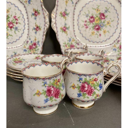 373 - A part Royal Albert bone china Petit Point tea and coffee service