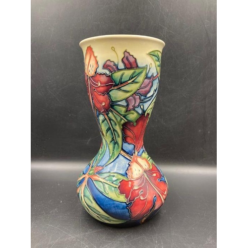 375 - A Moorcroft Simeon vase waisted form, print mark design by Philip Gibson