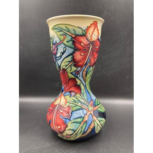 375 - A Moorcroft Simeon vase waisted form, print mark design by Philip Gibson