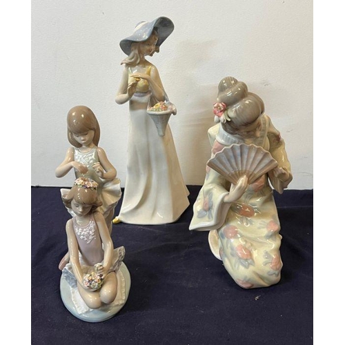 378 - Three figures, Lladro, Nao and one other