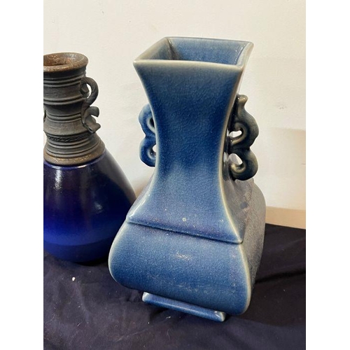 380 - Two Cobalt blue vases