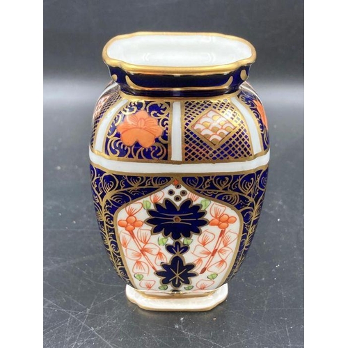 381 - A small Royal Crown Derby rectangular vase