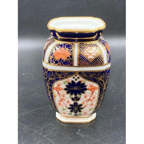 381 - A small Royal Crown Derby rectangular vase