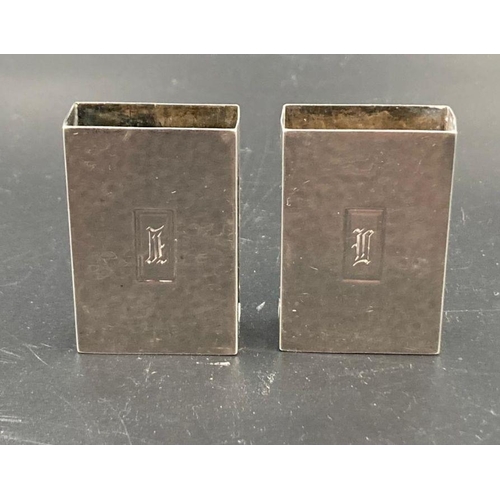 416 - Two Sterling silver match box covers, makers mark GMF