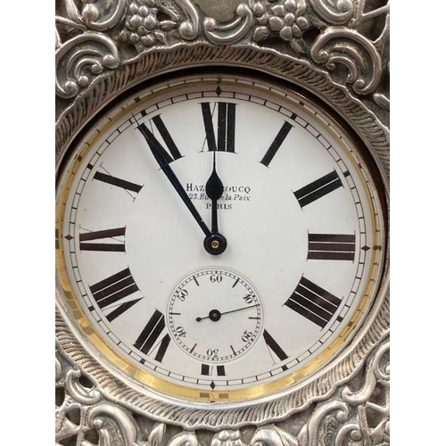 427 - A Hazebroucq, 23 Rue de la Pais Paris pocket watch in silver travel cased, hallmarked for London.